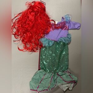 Mermaid Costume with Red Wig